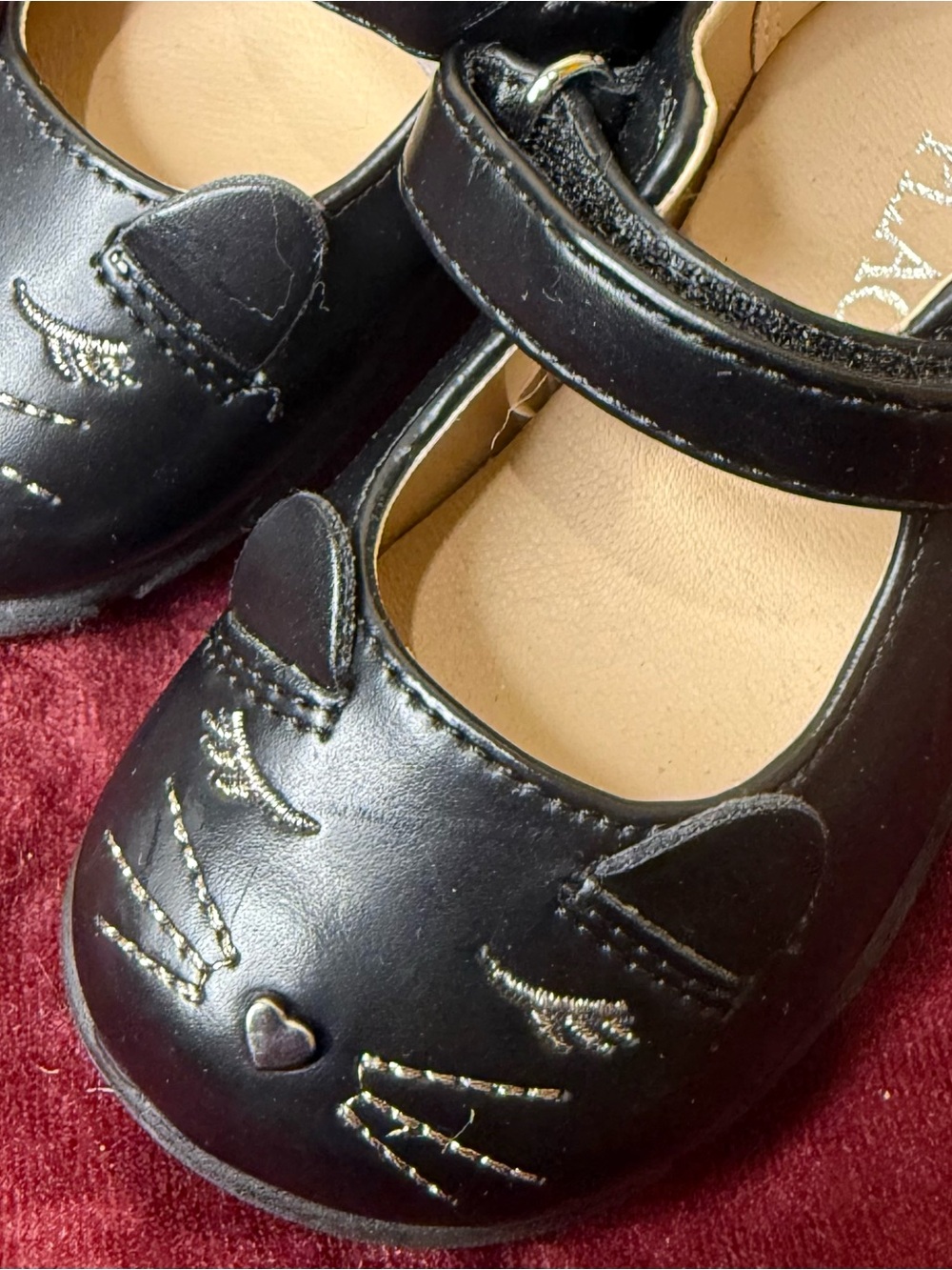 Children’s Place Black Kitty Cat Baby Shoes